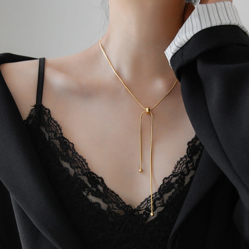 Adjustable Pull-Out Titanium Steel Necklace