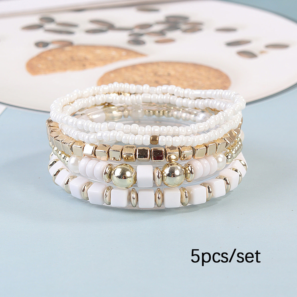 Geometric Rice Pearl Jewelry Set