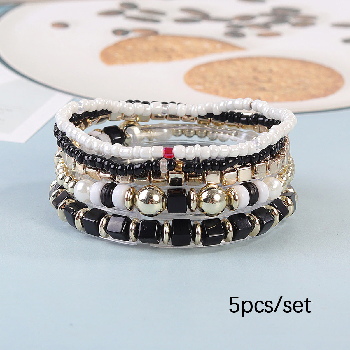 Geometric Rice Pearl Jewelry Set