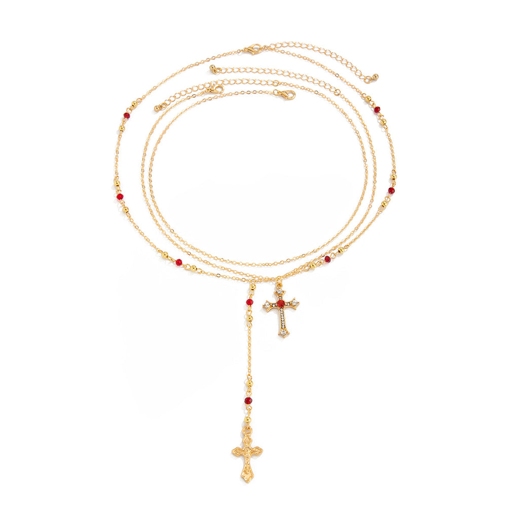 Regal Rediance Rhinestone Cross Necklace