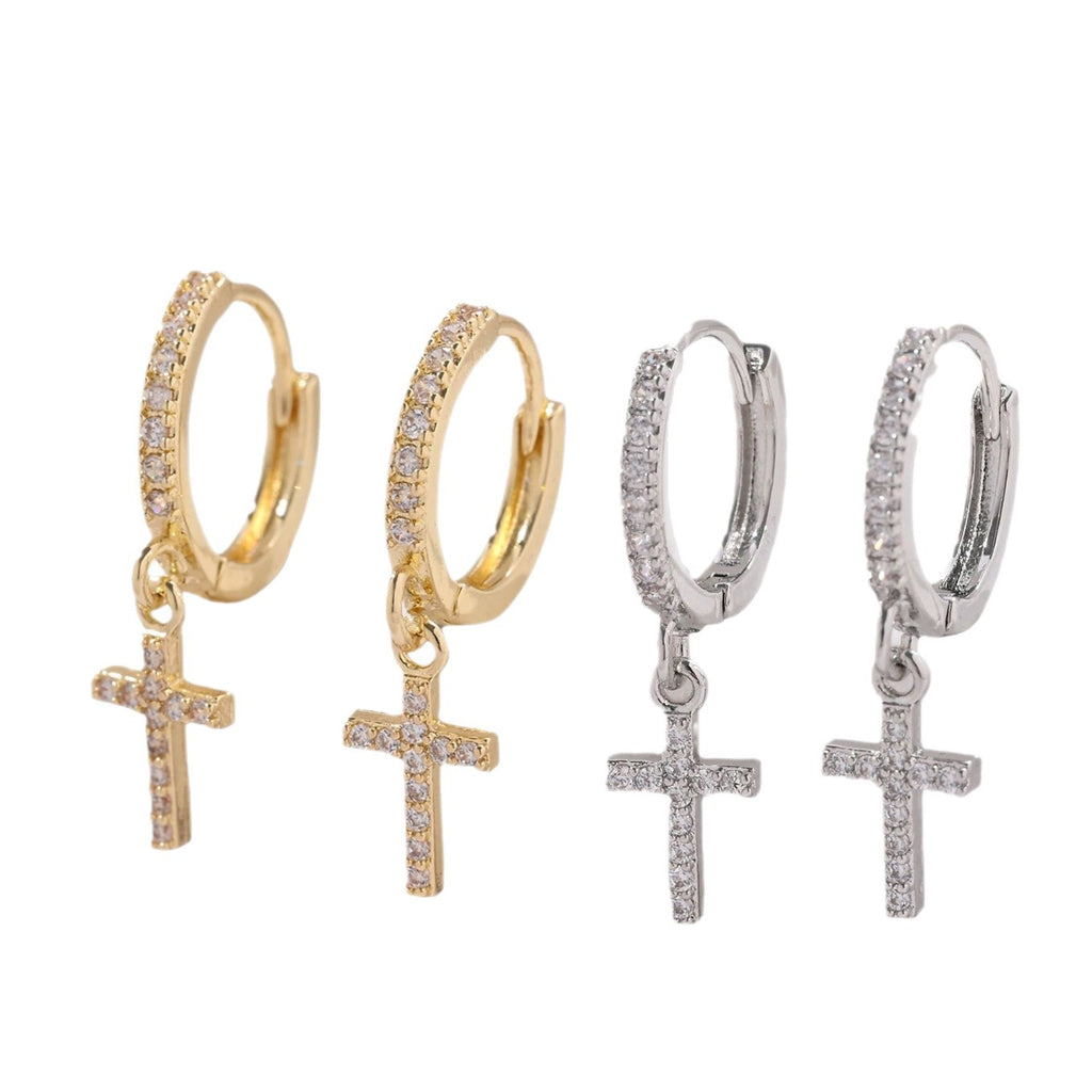 Regal Rediance Divine Cross Earrings
