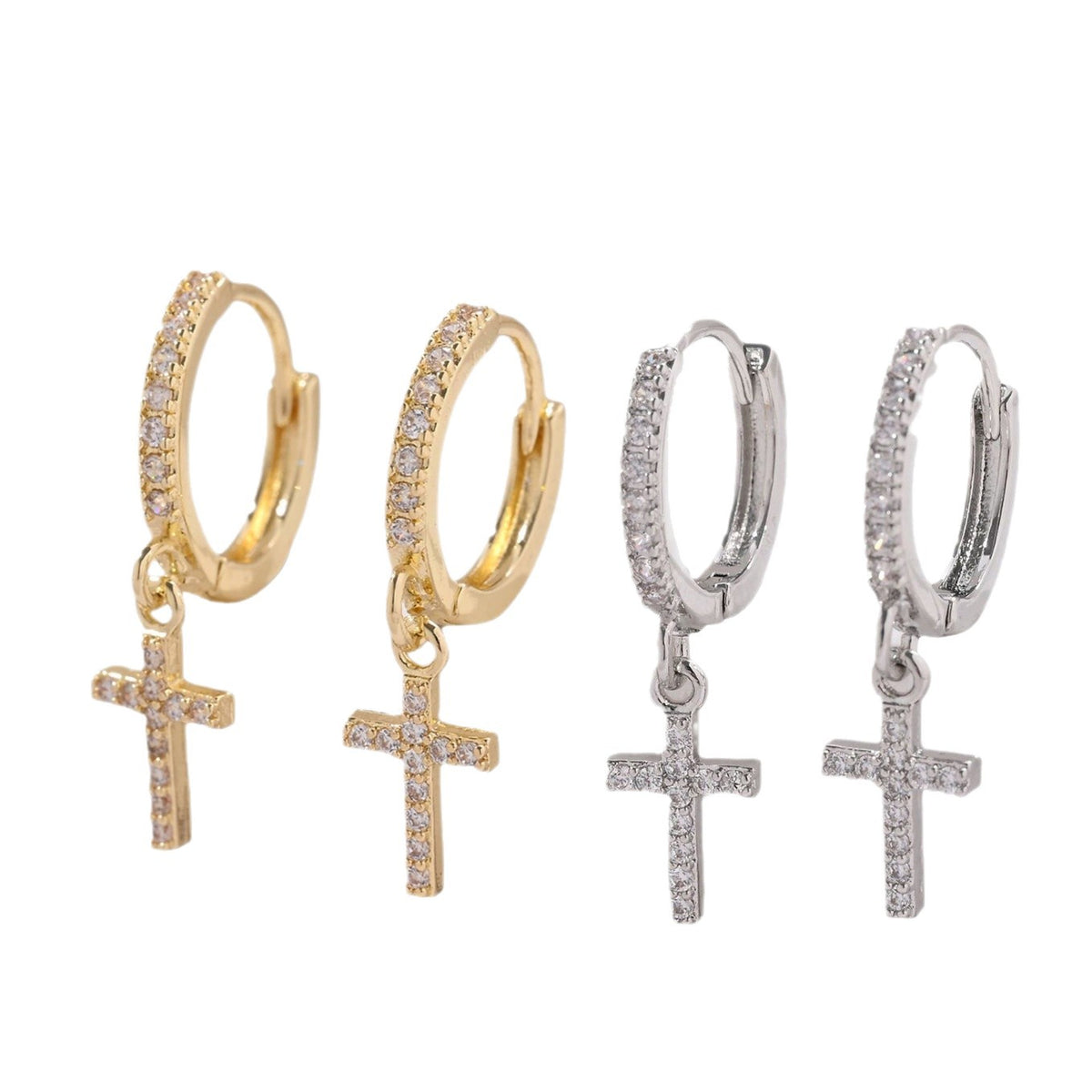 Regal Rediance Divine Cross Earrings