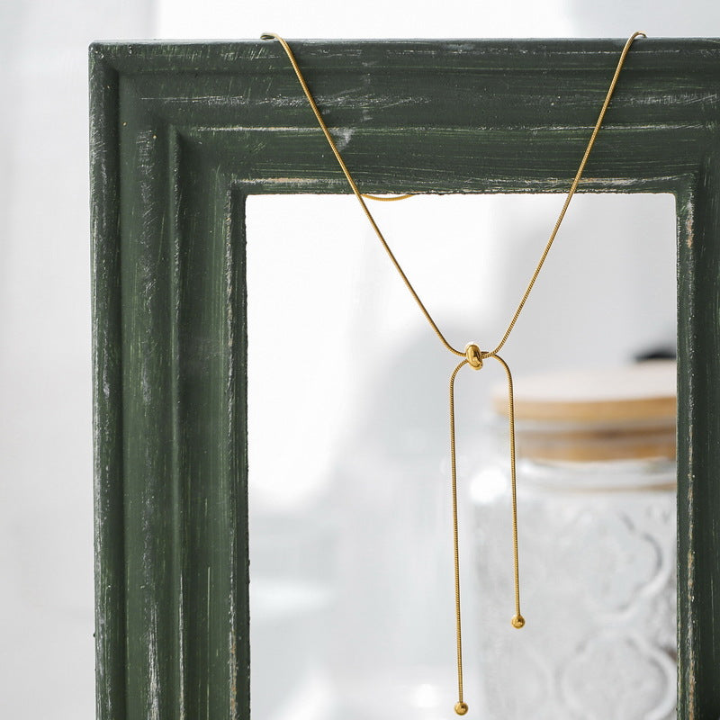 Adjustable Pull-Out Titanium Steel Necklace