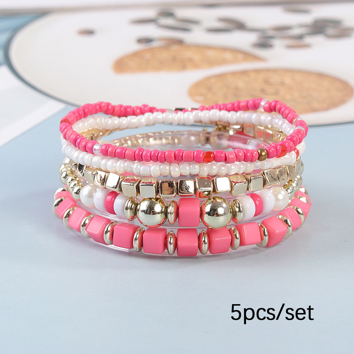 Geometric Rice Pearl Jewelry Set