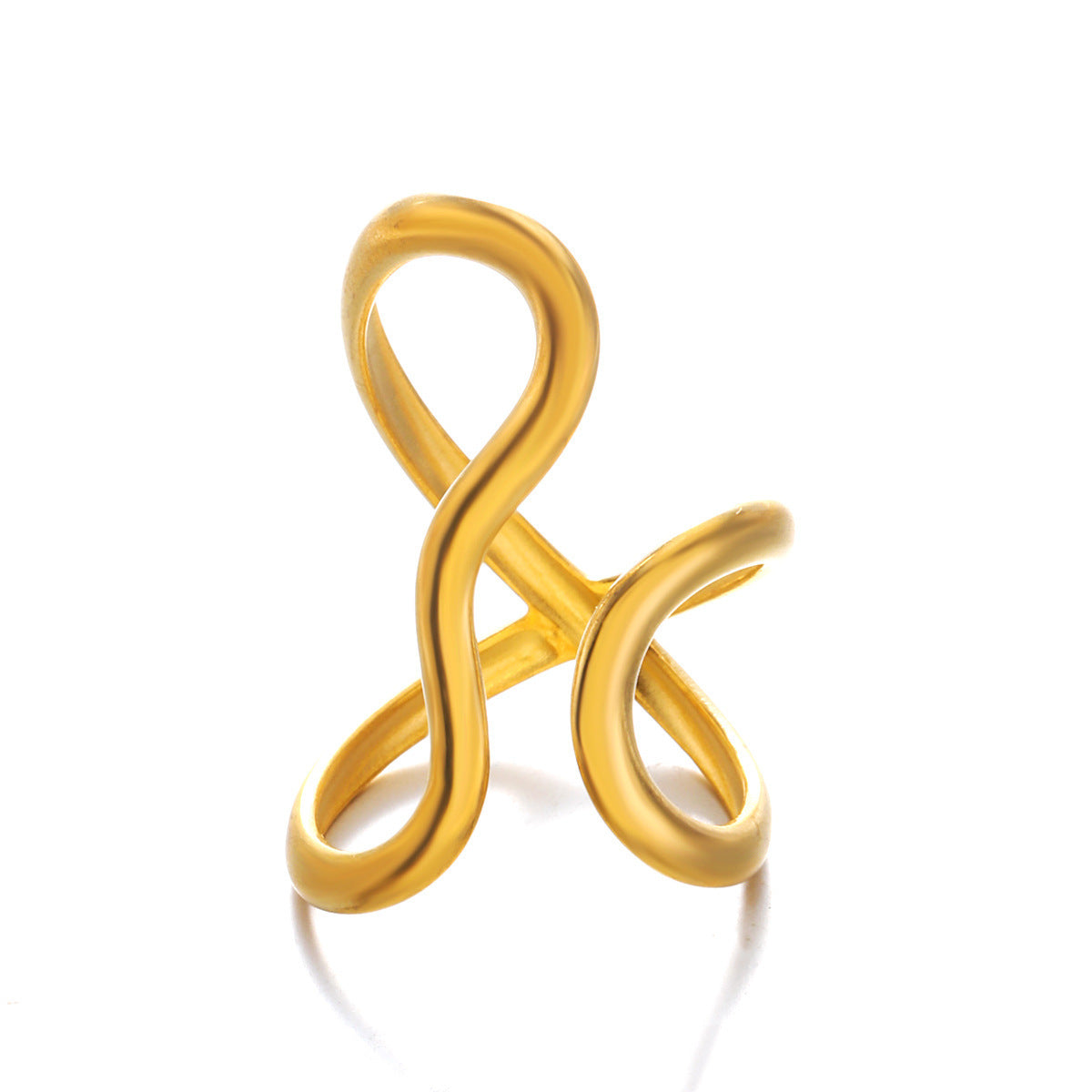 Adjustable Geometric Open Ring Gold Plated Stainless Steel Jewelry