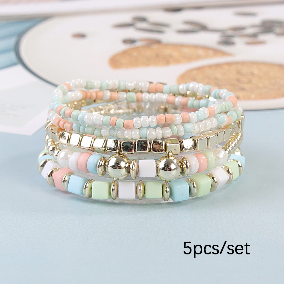 Geometric Rice Pearl Jewelry Set