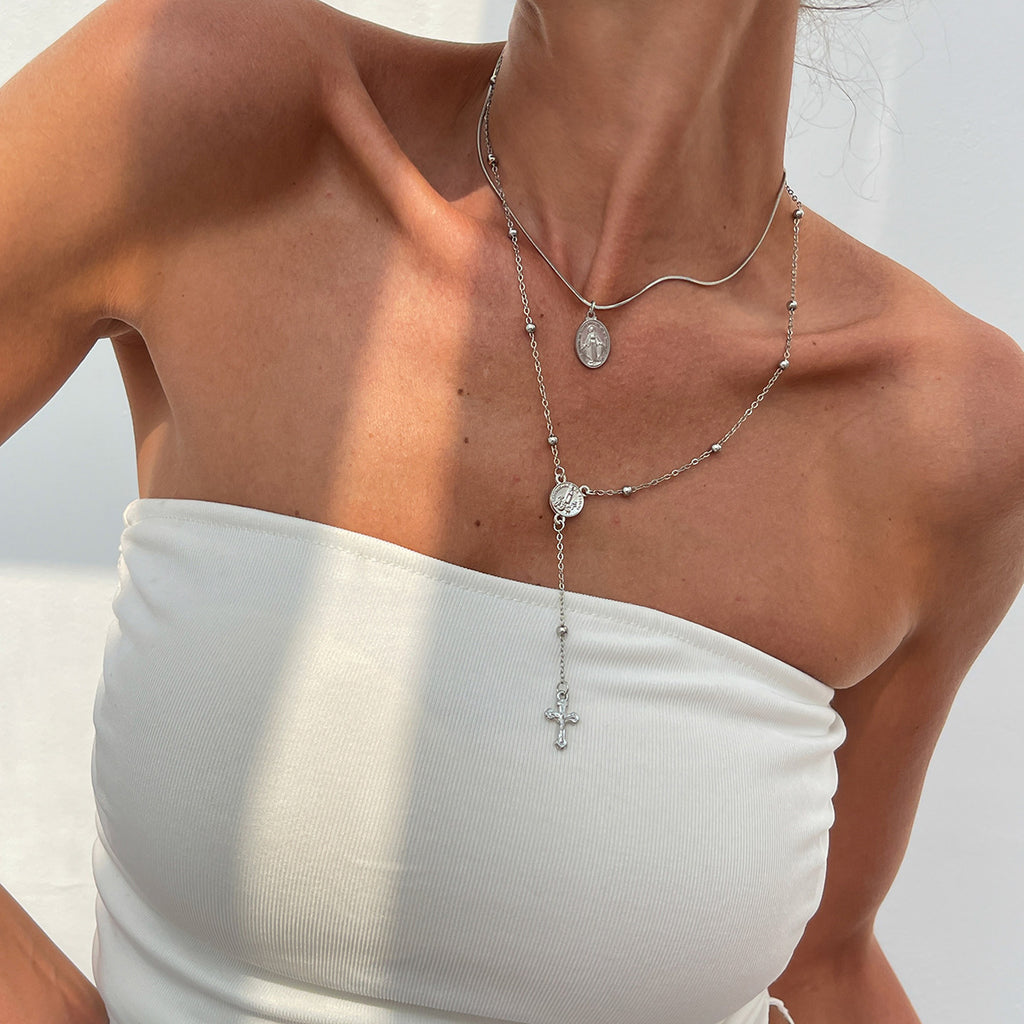 Regal Rediance Rhinestone Cross Necklace