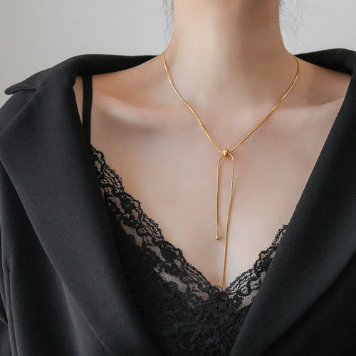 Adjustable Pull-Out Titanium Steel Necklace
